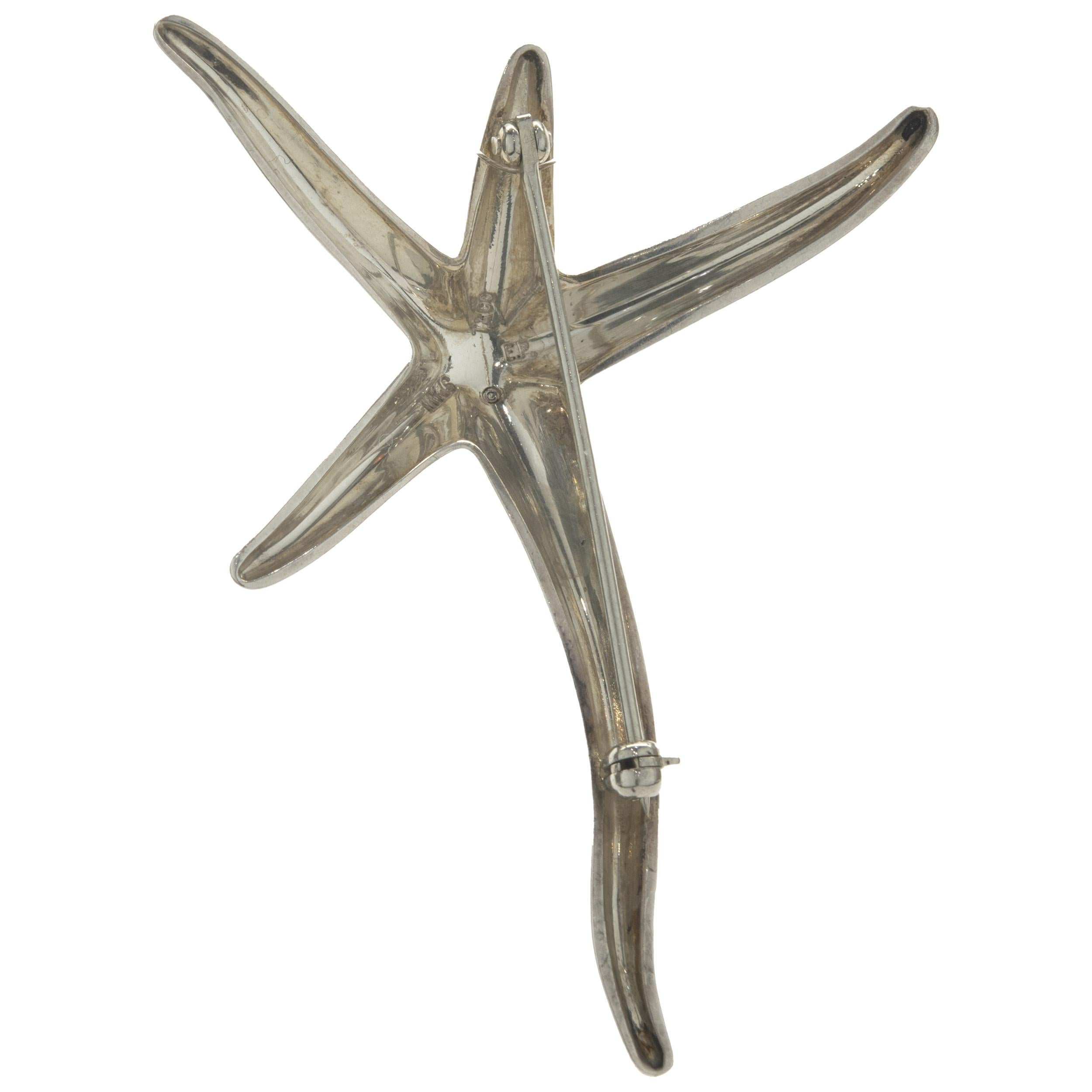 Tiffany & Co. Elsa Peretti Sterling Silver Starfish Pin In Excellent Condition For Sale In Scottsdale, AZ