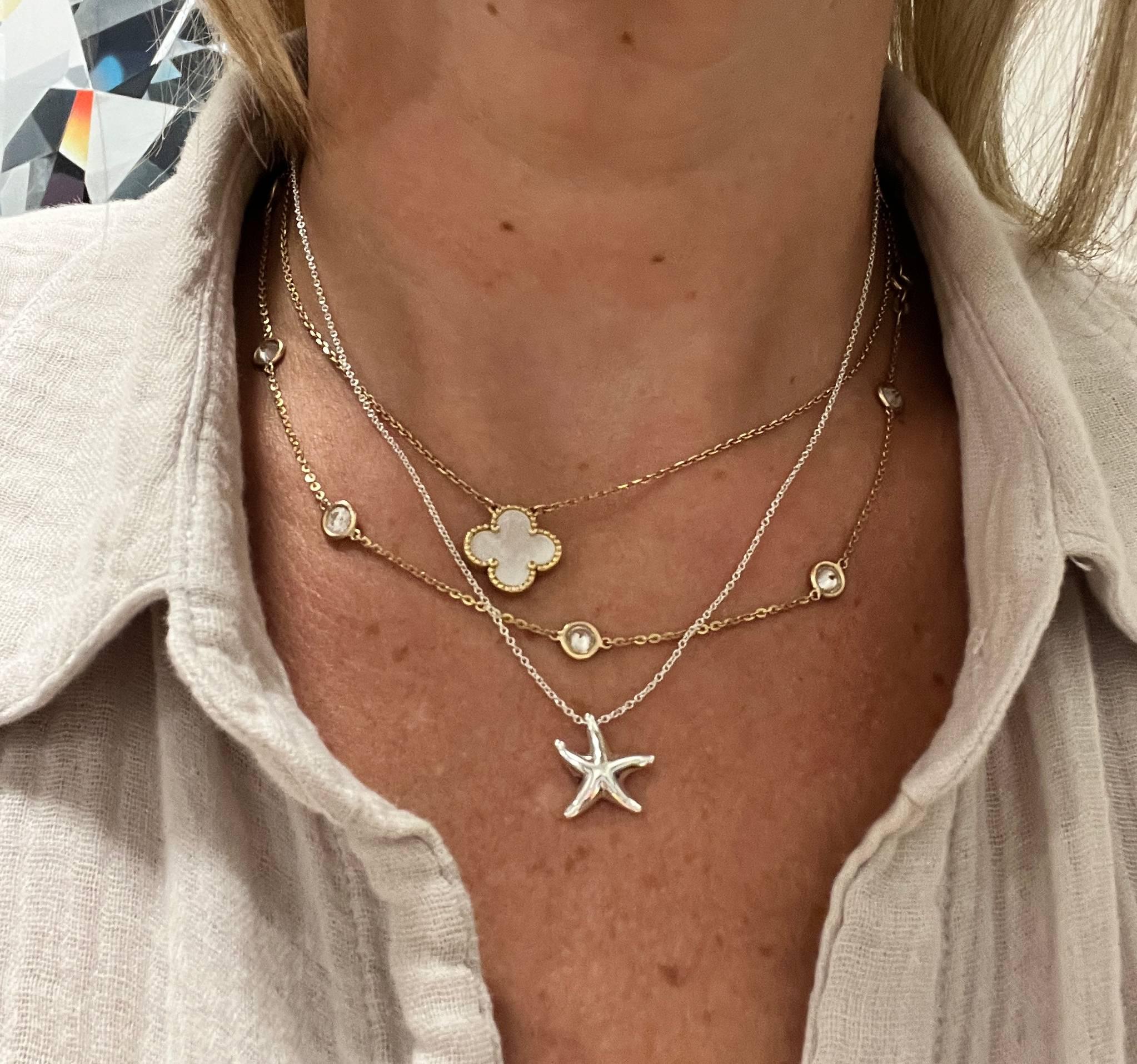 Tiffany & Co. Elsa Peretti Sterling Silver Starfish Star Pendant Drop Necklace Pour femmes en vente