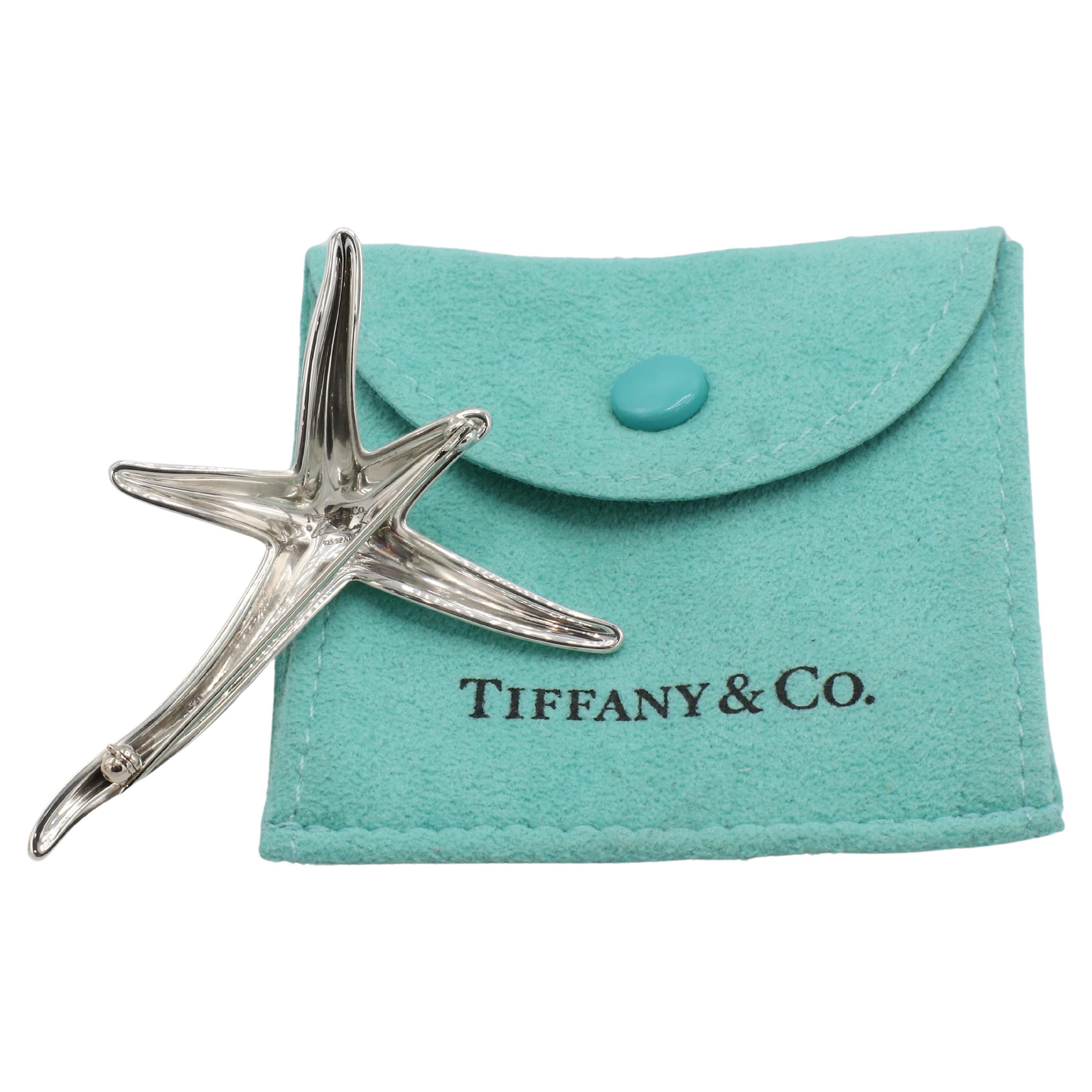 Modern Tiffany & Co. Elsa Peretti Sterling Silver Starfish Star Pin Brooch 