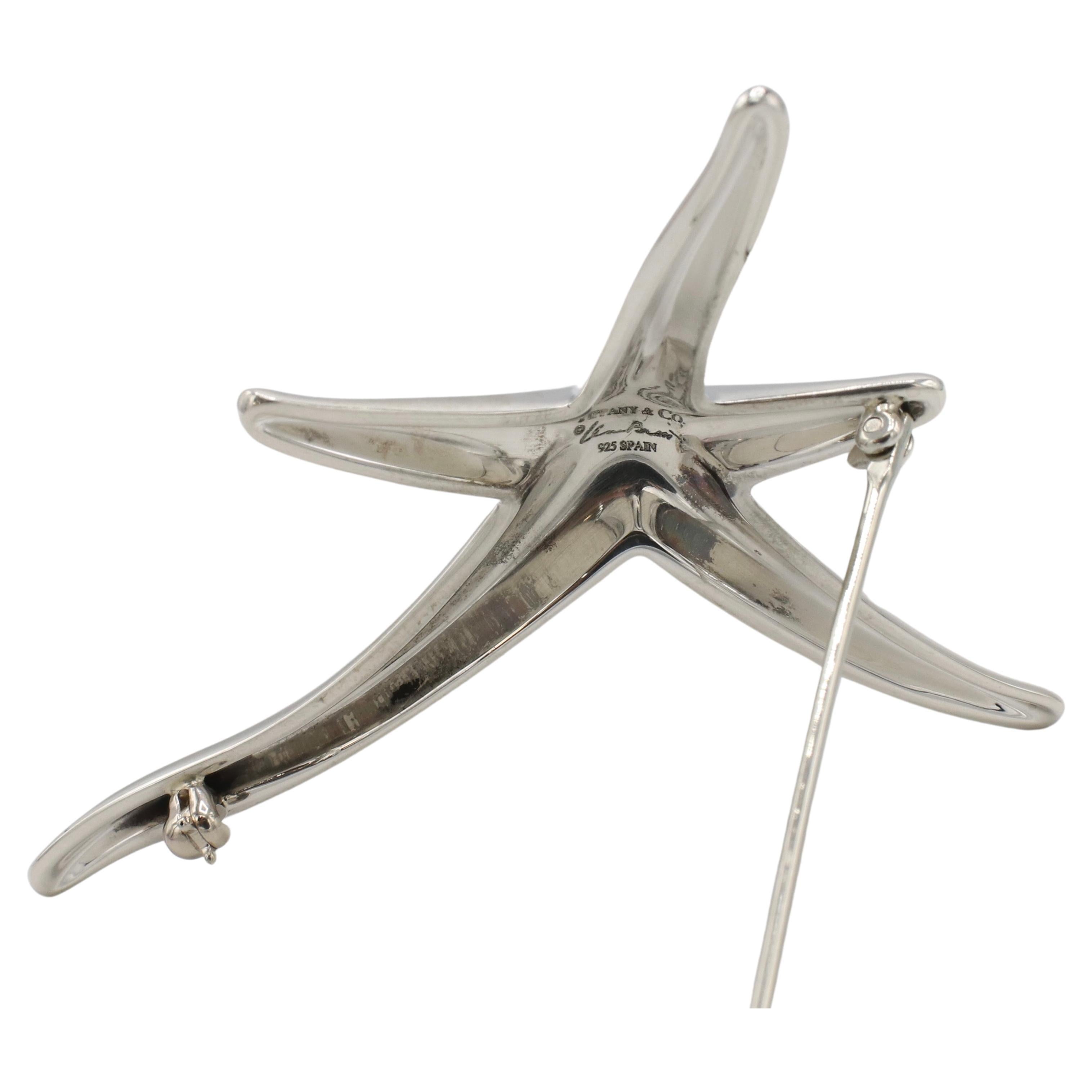 Tiffany & Co. Elsa Peretti Sterling Silver Starfish Star Pin Brooch  In Excellent Condition In  Baltimore, MD