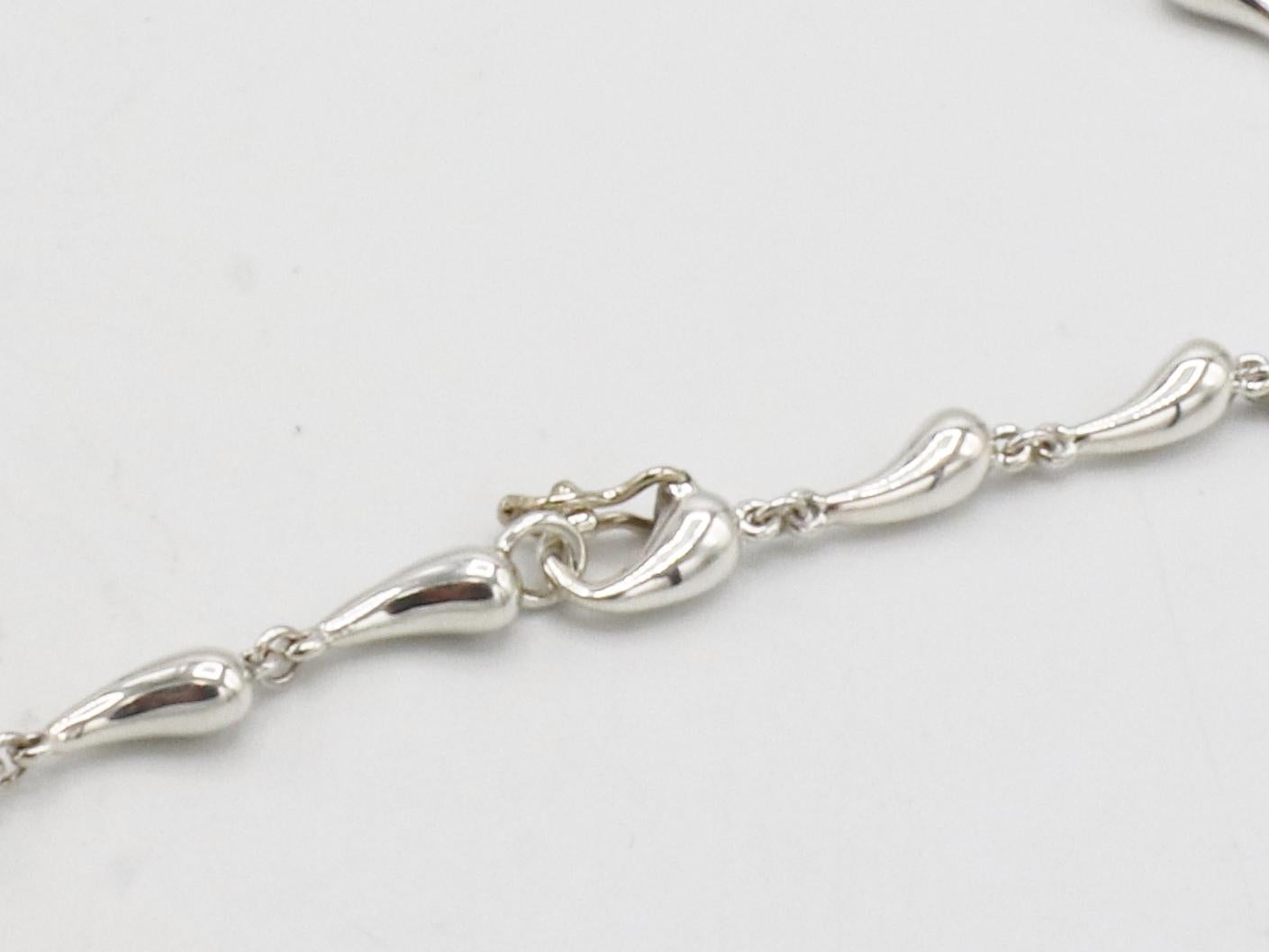 Women's or Men's Tiffany & Co. Elsa Peretti Sterling Silver Tear Drop Chain Link Necklace