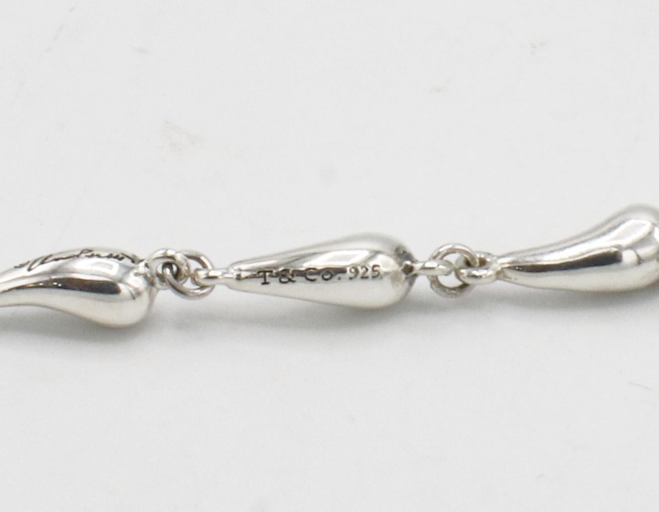 Tiffany & Co. Elsa Peretti Sterling Silver Tear Drop Chain Link Necklace 1