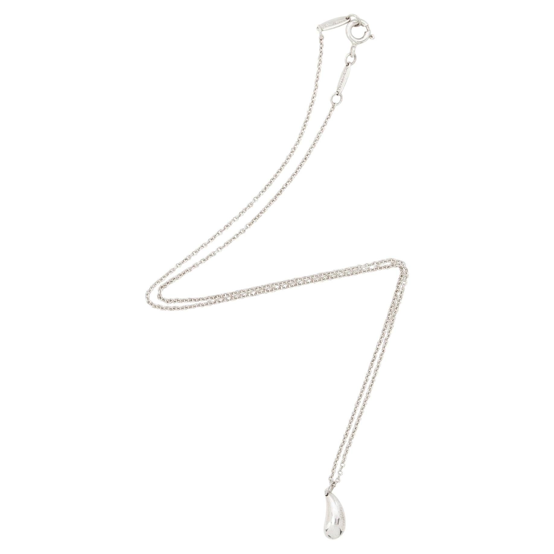 Tiffany & Co. Elsa Peretti Sterling Silver Teardrop 12mm Necklace