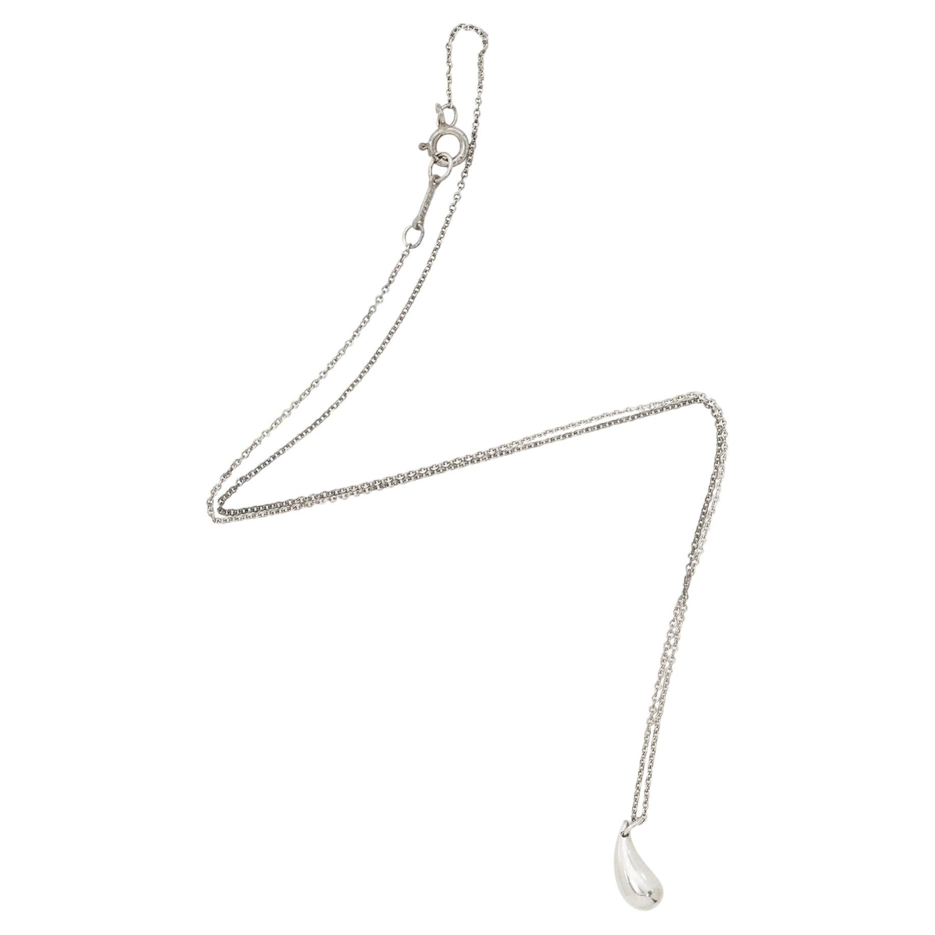 Tiffany & Co. Elsa Peretti Sterling Silver Teardrop 12mm Necklace