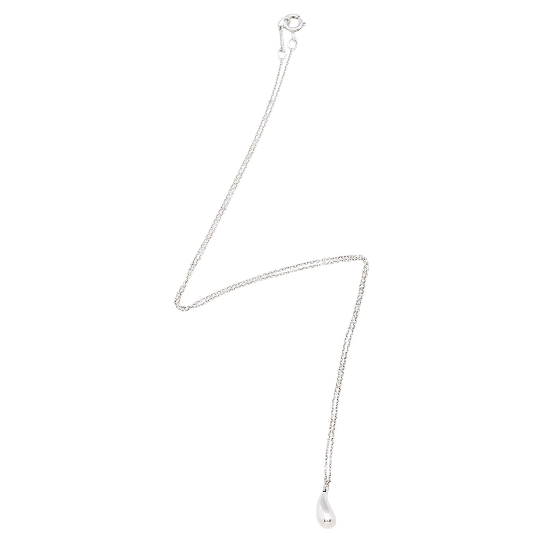 Tiffany & Co. Elsa Peretti Sterling Silver Teardrop 12mm Necklace