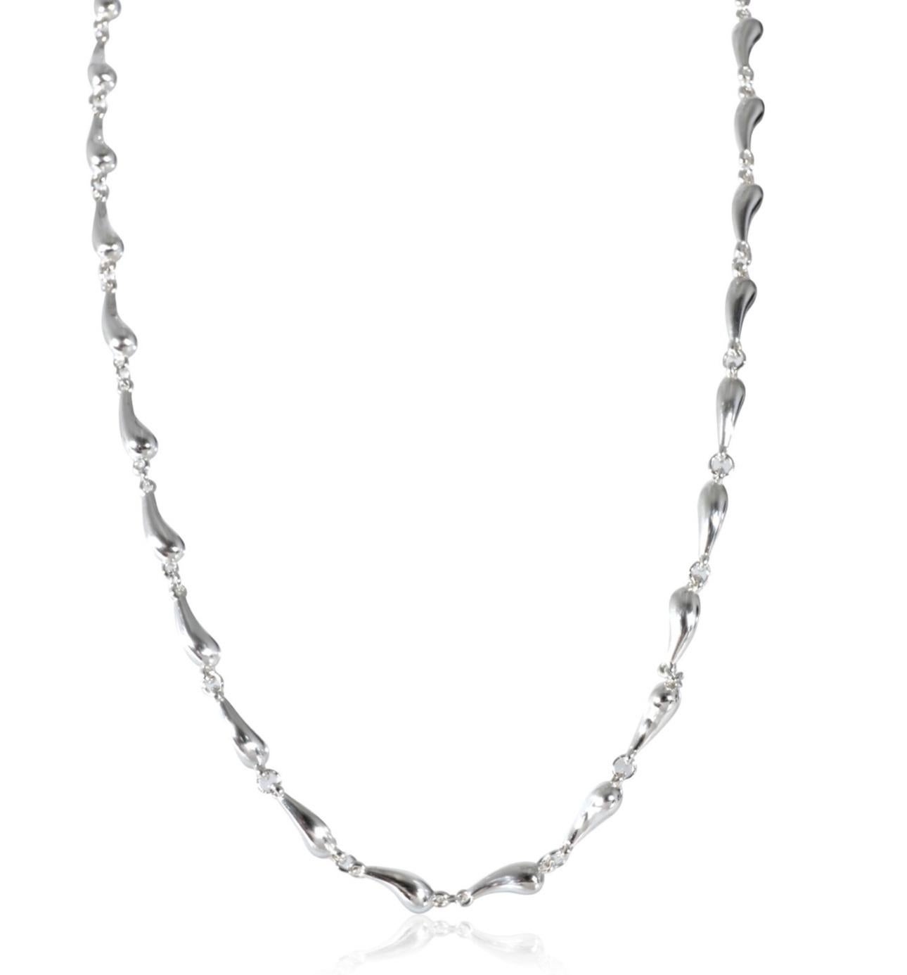 Tiffany & Co. Elsa Peretti Collier à maillons en argent sterling en forme de goutte d'eau Bon état - En vente à Boulder, CO