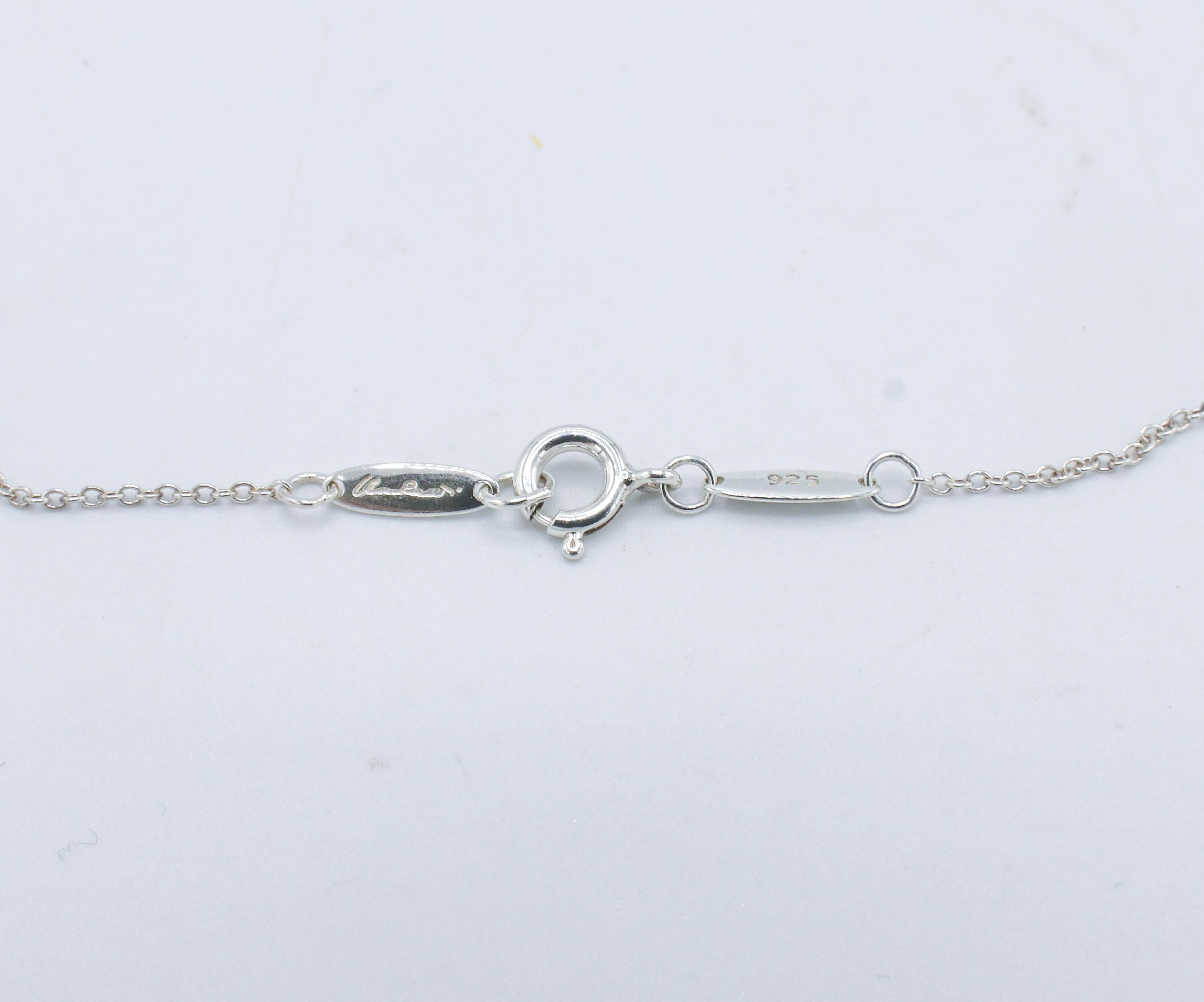Tiffany & Co. Elsa Peretti Sterling Silver Teardrop Pendant Necklace In Excellent Condition In  Baltimore, MD
