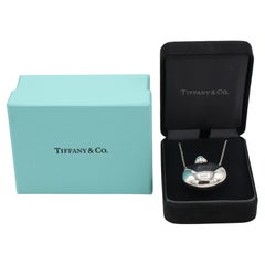 Tiffany & Co. Elsa Peretti Sterling Silver Turquoise Bottle Pendant Necklace