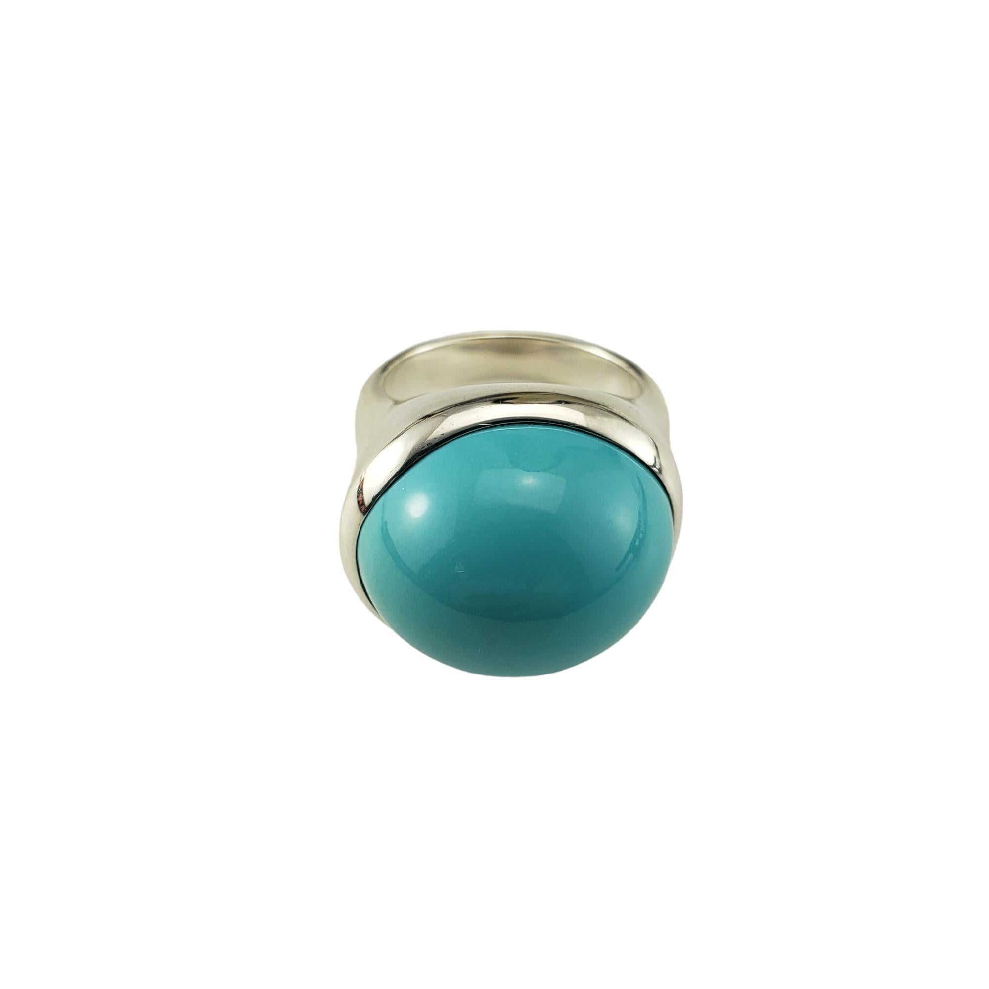 Tiffany & Co. Elsa Peretti Sterling Silver Turquoise Ring Size 8

This stunning ring features one cabochon turquoise stone (21 mm x 16 mm) set in classic sterling silver.  By Elsa Peretti for Tiffany & Co.  

Shank: 4 mm.

Ring Size: 8

Hallmark: