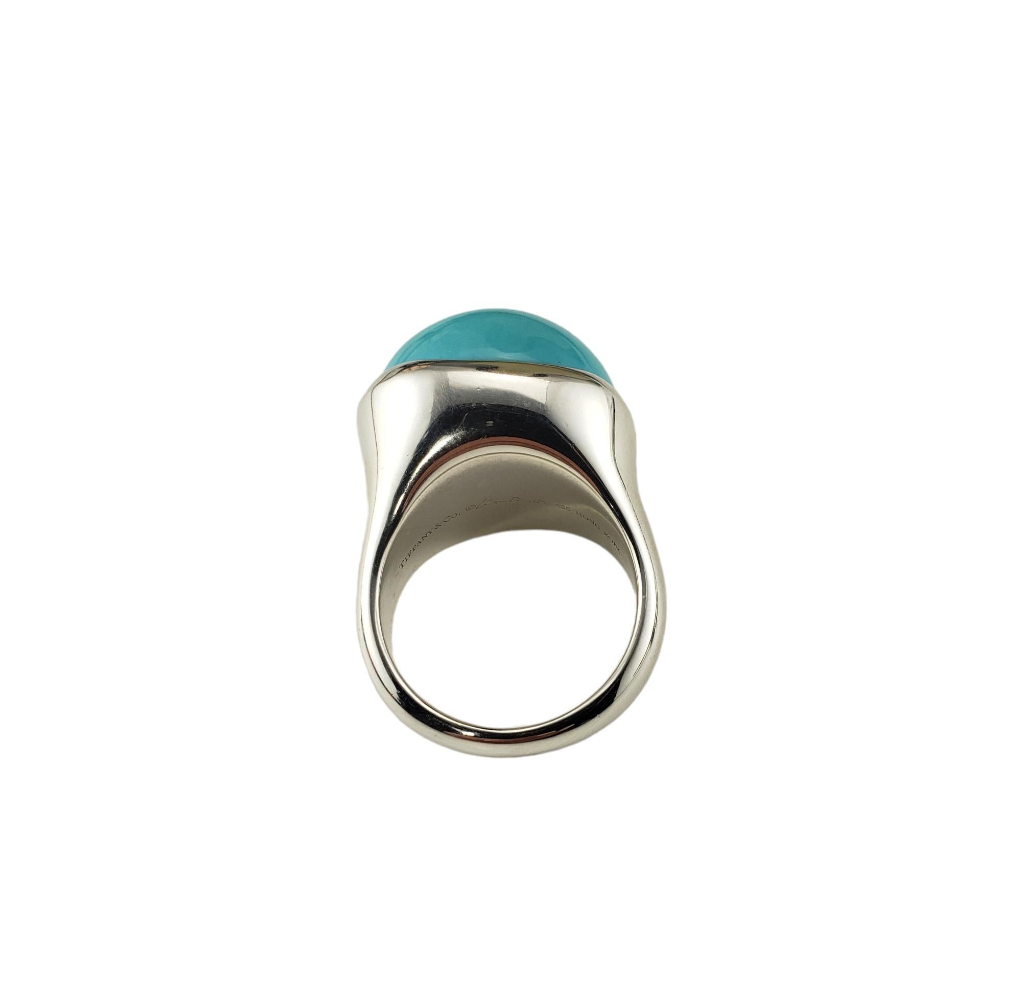Tiffany & Co. Elsa Peretti Türkis-Ring aus Sterlingsilber, Größe 8 #17064 Damen im Angebot