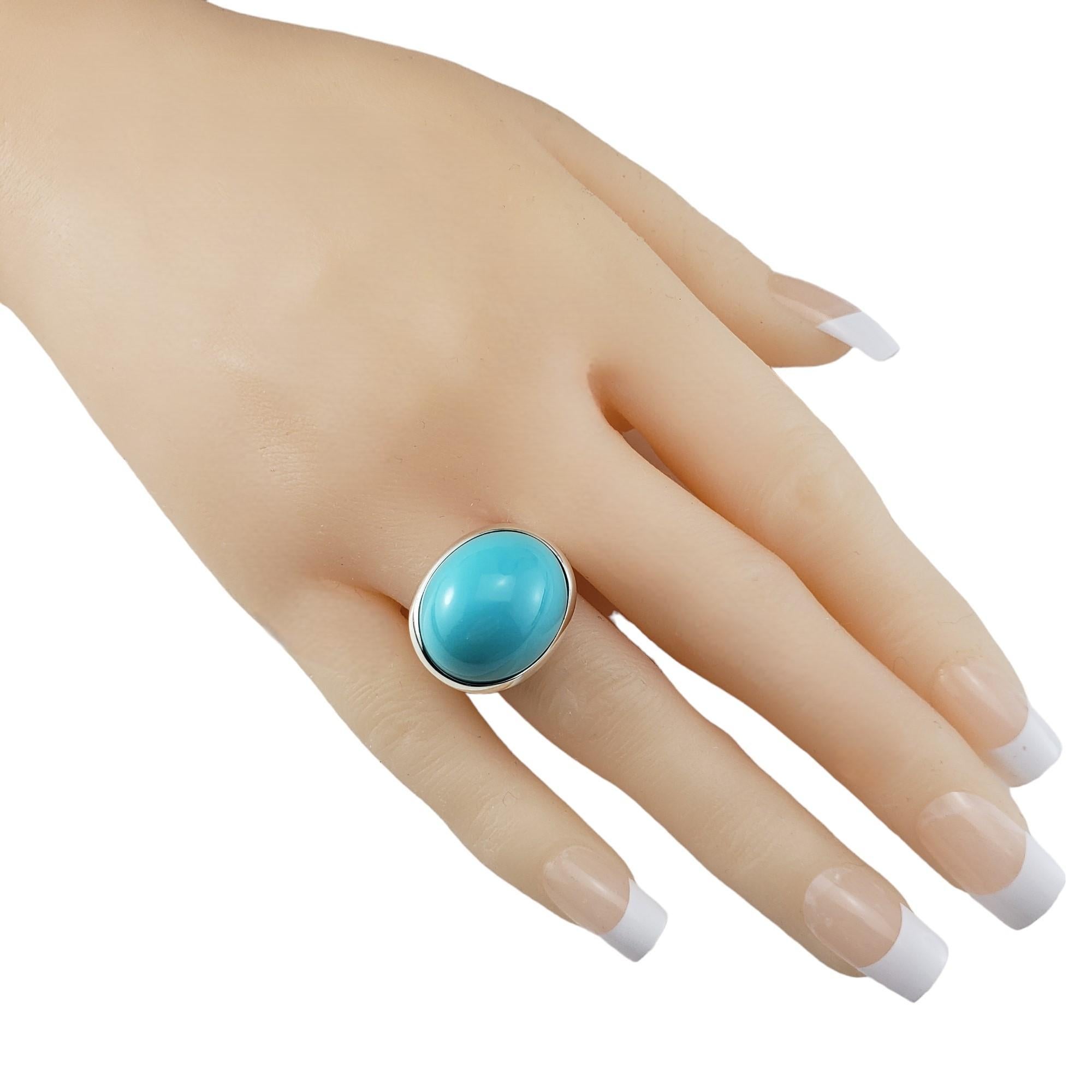 Tiffany & Co. Elsa Peretti Türkis-Ring aus Sterlingsilber, Größe 8 #17064 im Angebot 2