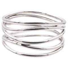 Tiffany & Co. Elsa Peretti Sterling Silver Wave Five Row Wide Band Ring
