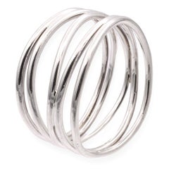 Tiffany & Co. Elsa Peretti Sterling Silver Wave Five Row Wide Band Ring