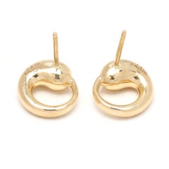 Tiffany & Co Elsa Peretti Stud Earrings, 18k Yellow Gold, Length 11.5 mm