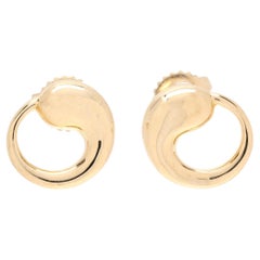 Tiffany & Co Elsa Peretti Stud Earrings, 18k Yellow Gold, Length 11.5 mm