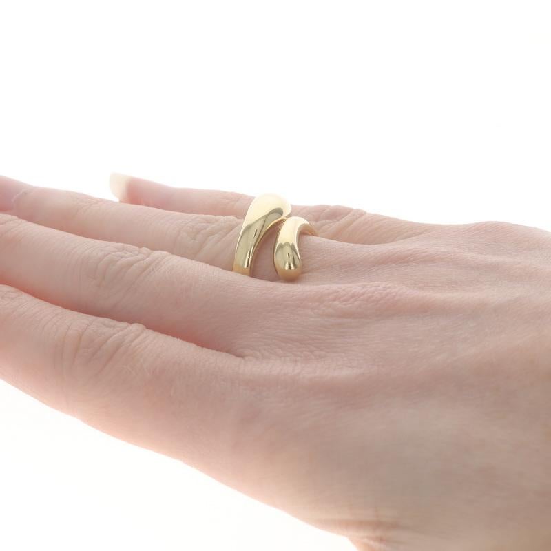 Tiffany & Co. Elsa Peretti Teardrop Bypass Band - Yellow Gold 18k Ring Sz 5 For Sale 1