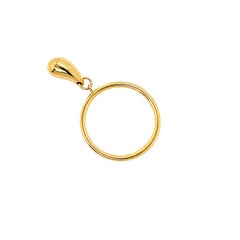 Tiffany & Co. Anello pendente con ciondolo a goccia Elsa Peretti in oro giallo 18 carati