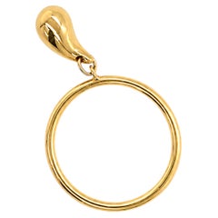 Tiffany & Co. Anello pendente con ciondolo a goccia Elsa Peretti in oro giallo 18 carati