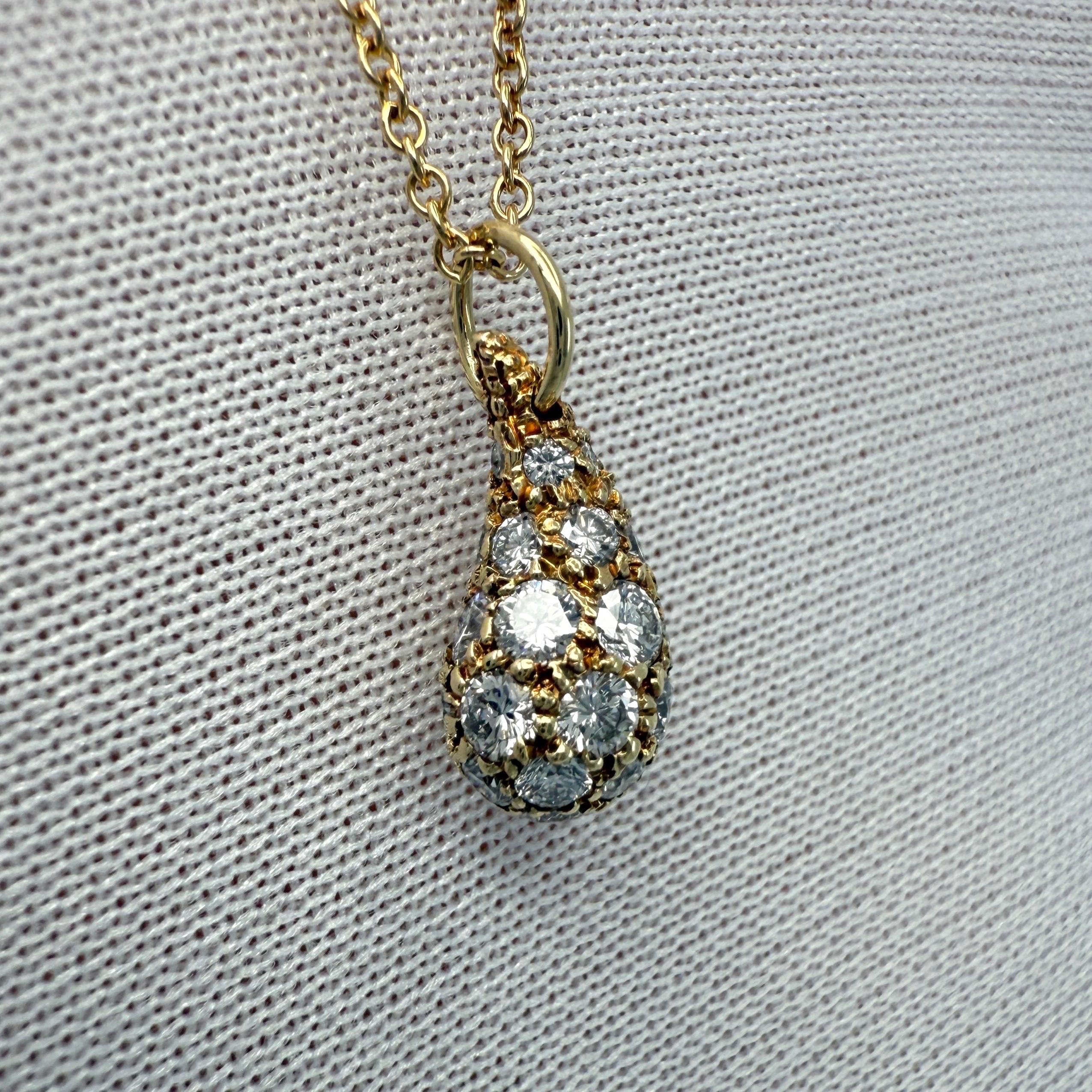 Tiffany and Co. Elsa Peretti Teardrop Diamond 18k Yellow Gold Pendant ...