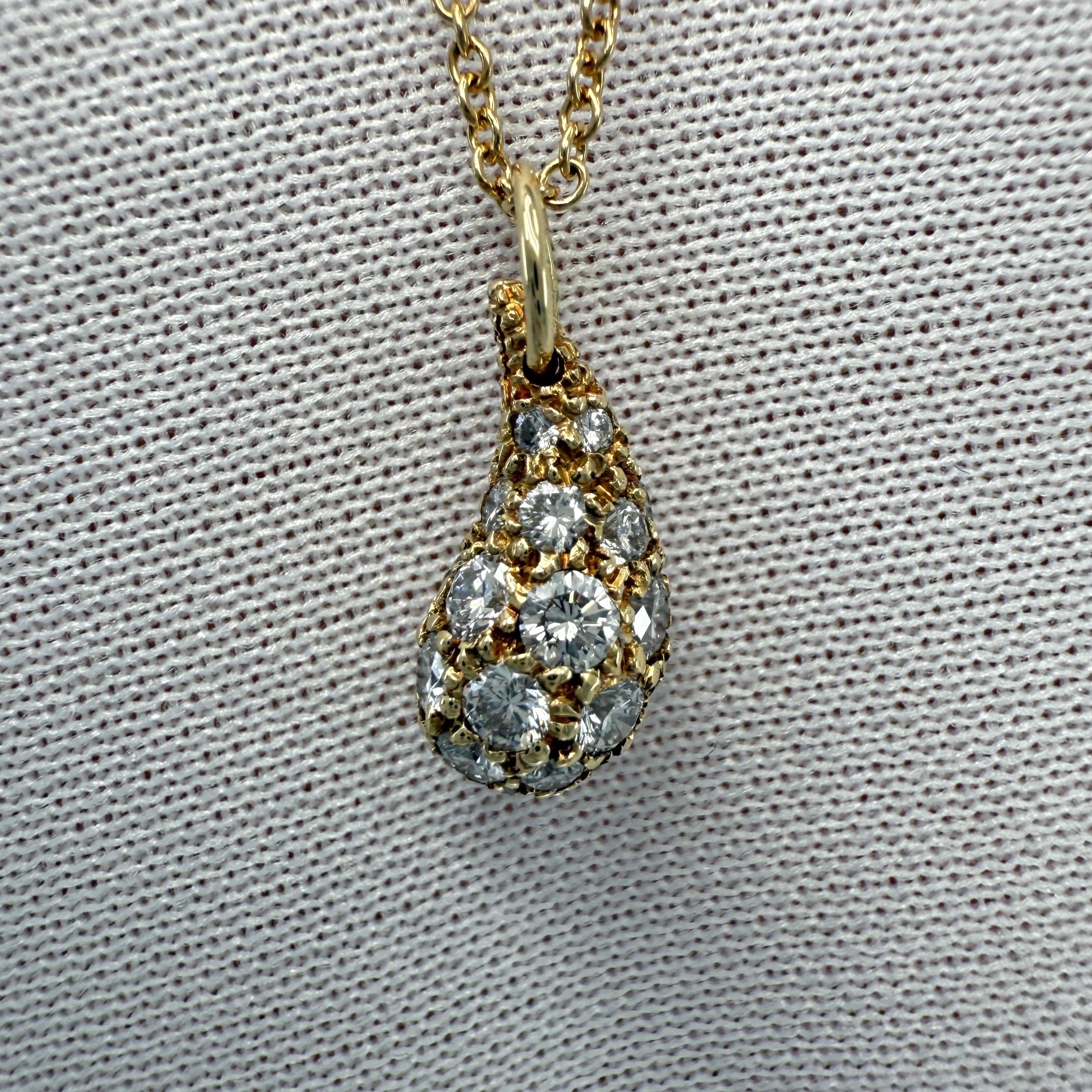 Tiffany and Co. Elsa Peretti Teardrop Diamond 18k Yellow Gold Pendant ...