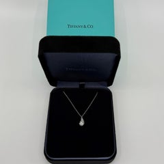 Tiffany & Co. Elsa Peretti Teardrop Diamond 950 Platinum Pendant Necklace