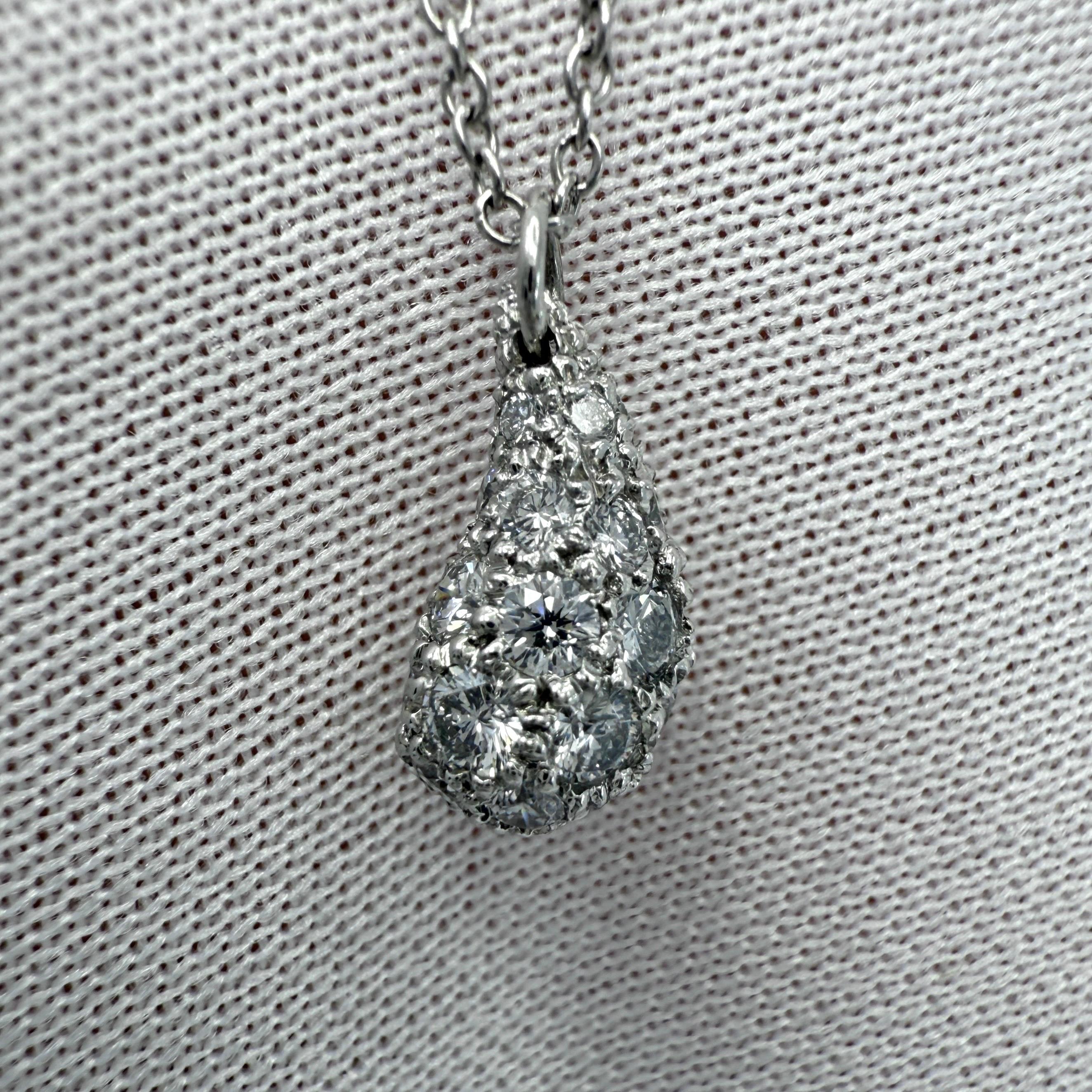 Donna Tiffany & Co. Collana con diamante a goccia in platino 950 di Elsa Peretti in vendita