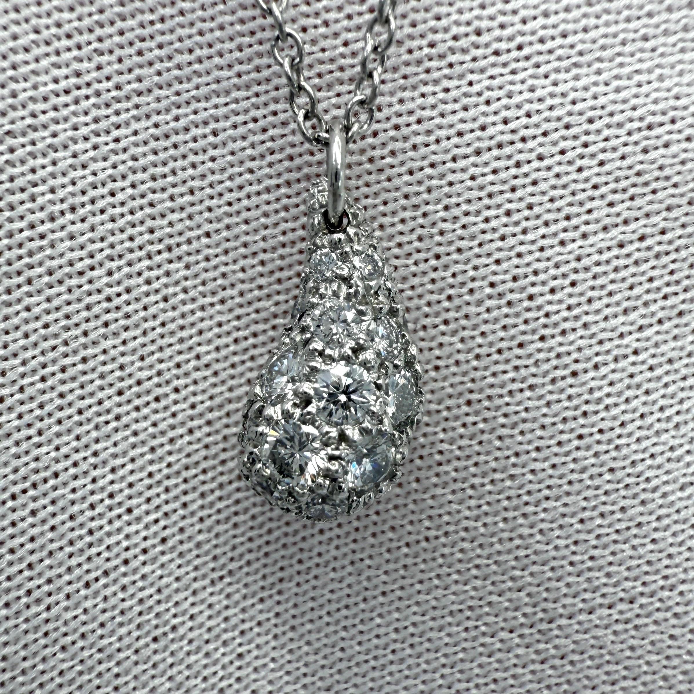 Tiffany & Co. Collana con diamante a goccia in platino 950 di Elsa Peretti in vendita 3