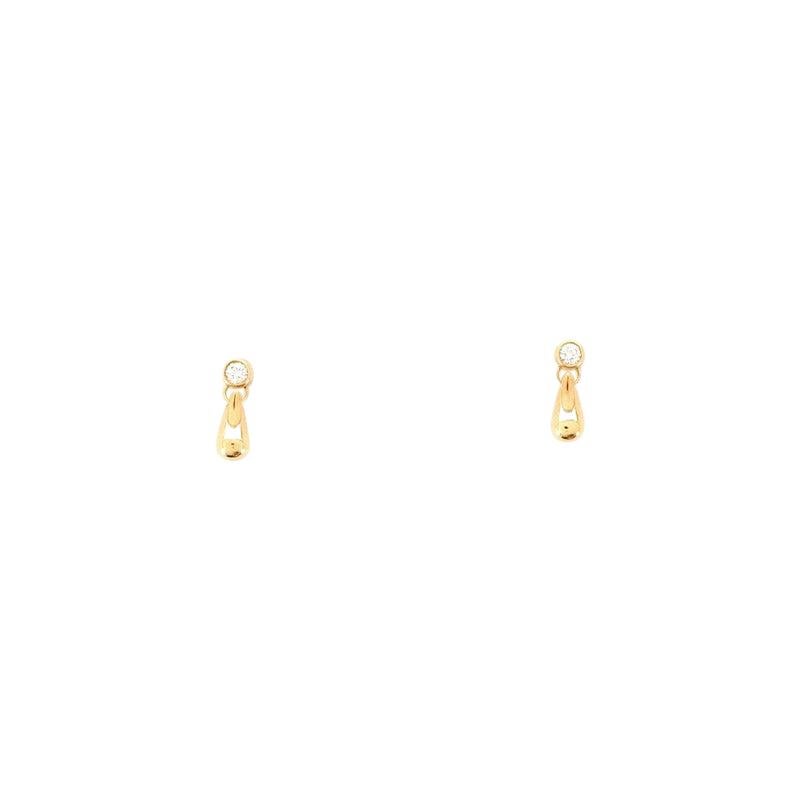 Tiffany & Co. Elsa Peretti Teardrop Earrings 18 Karat Gold with Diamonds .20ct