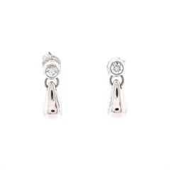 Tiffany & Co. Elsa Peretti Teardrop Earrings Platinum with Diamonds