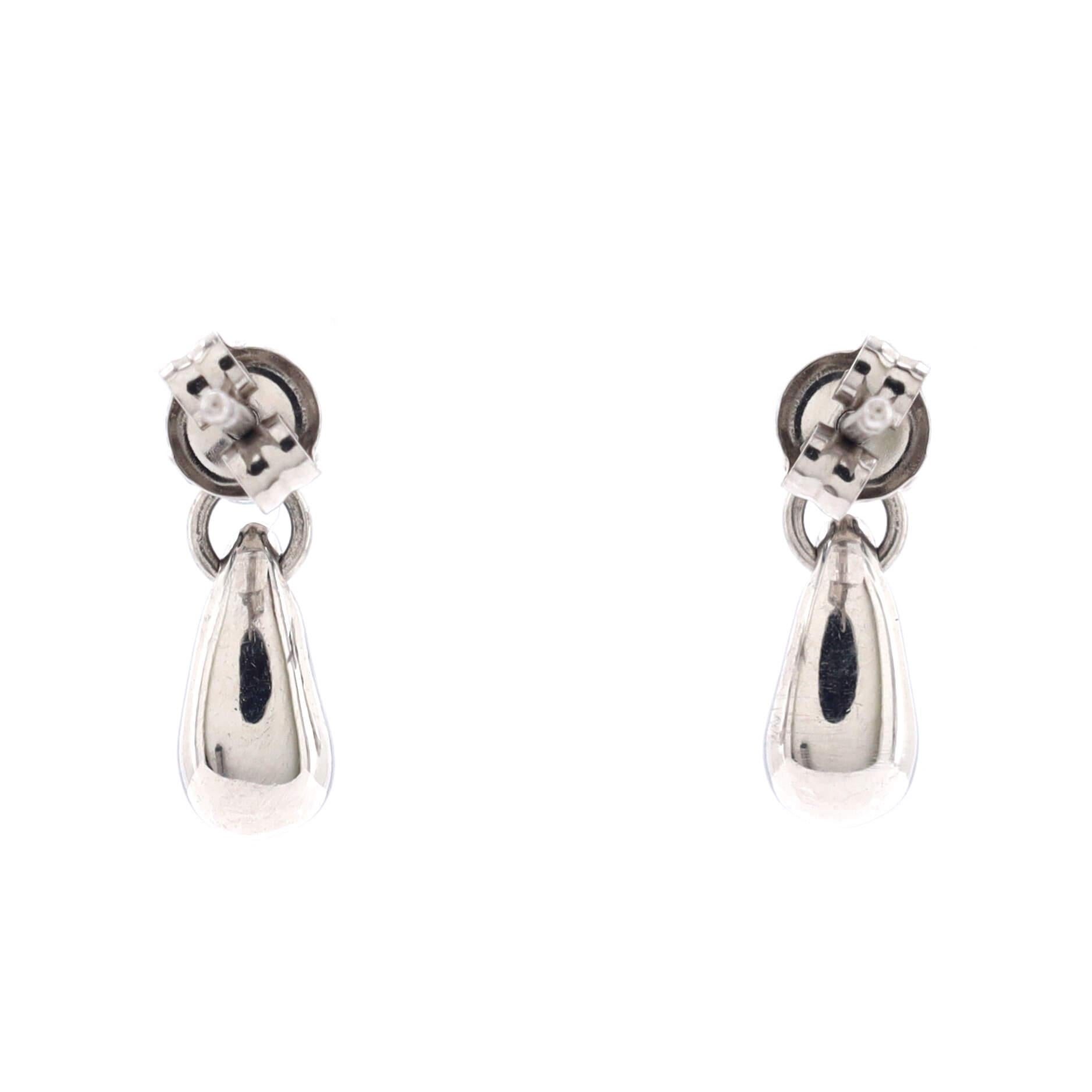 Tiffany & Co. Elsa Peretti Teardrop Earrings Platinum with Diamonds In Good Condition In New York, NY