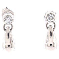 Tiffany & Co. Elsa Peretti Teardrop Earrings Platinum with Diamonds