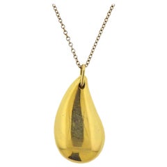 Tiffany & Co. Elsa Peretti Teardrop Gold Anhänger Halskette