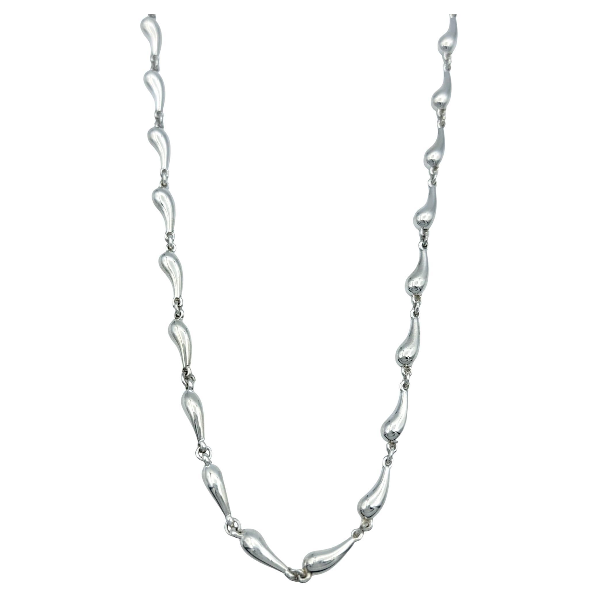 Contemporary Tiffany & Co. Elsa Peretti Teardrop Link Necklace in Polished Sterling Silver