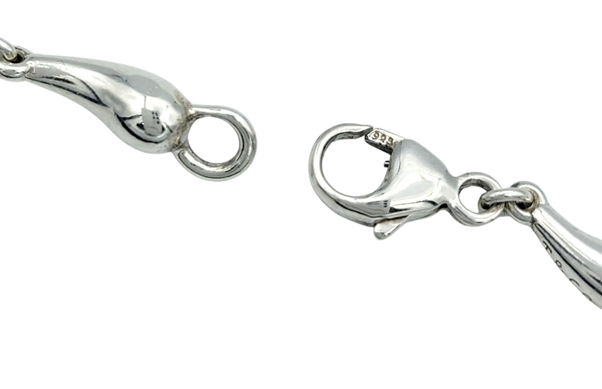 Tiffany & Co. Elsa Peretti Teardrop Link Necklace in Polished Sterling Silver 1