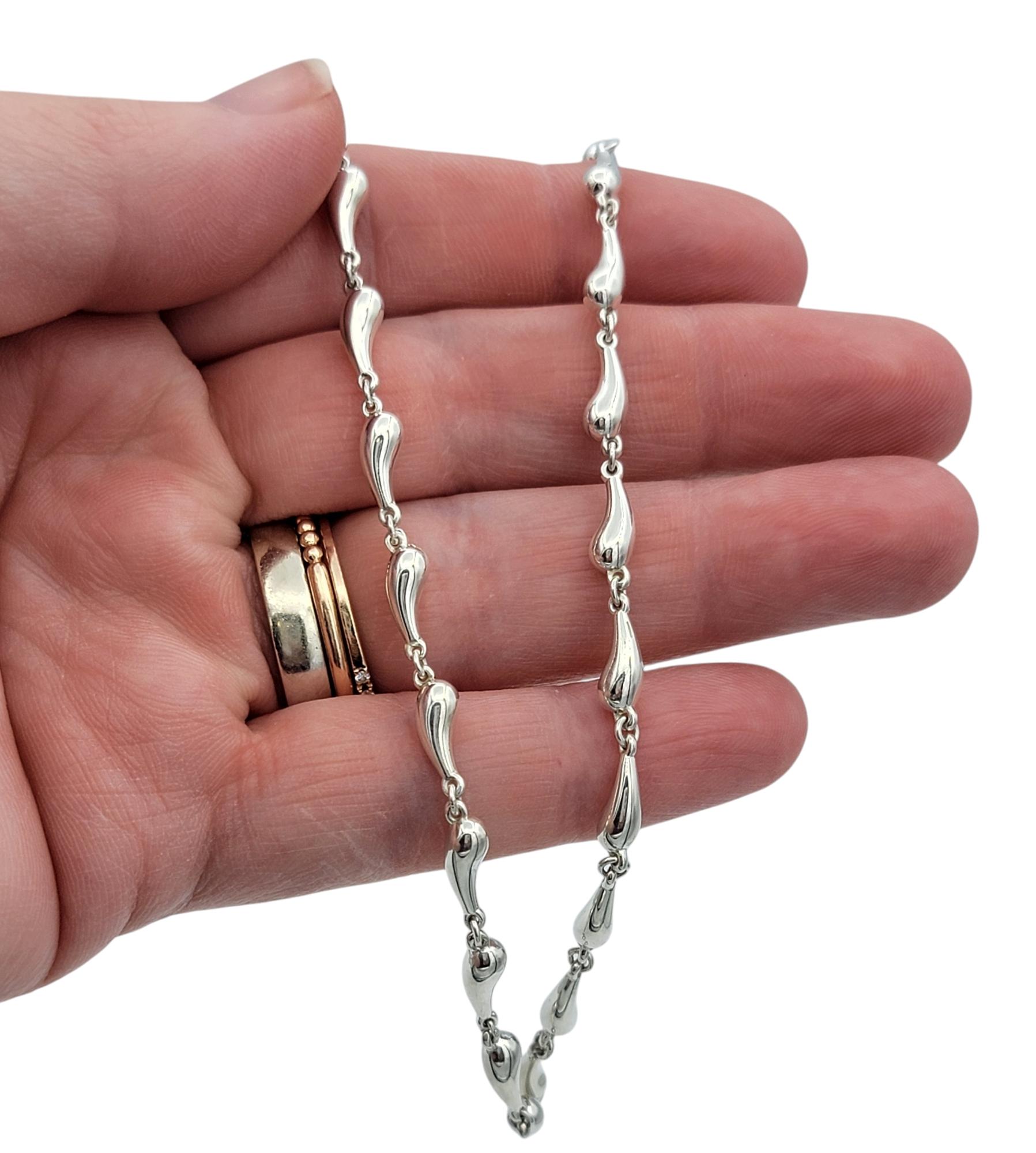 Tiffany & Co. Elsa Peretti Teardrop Link Necklace in Polished Sterling Silver 3