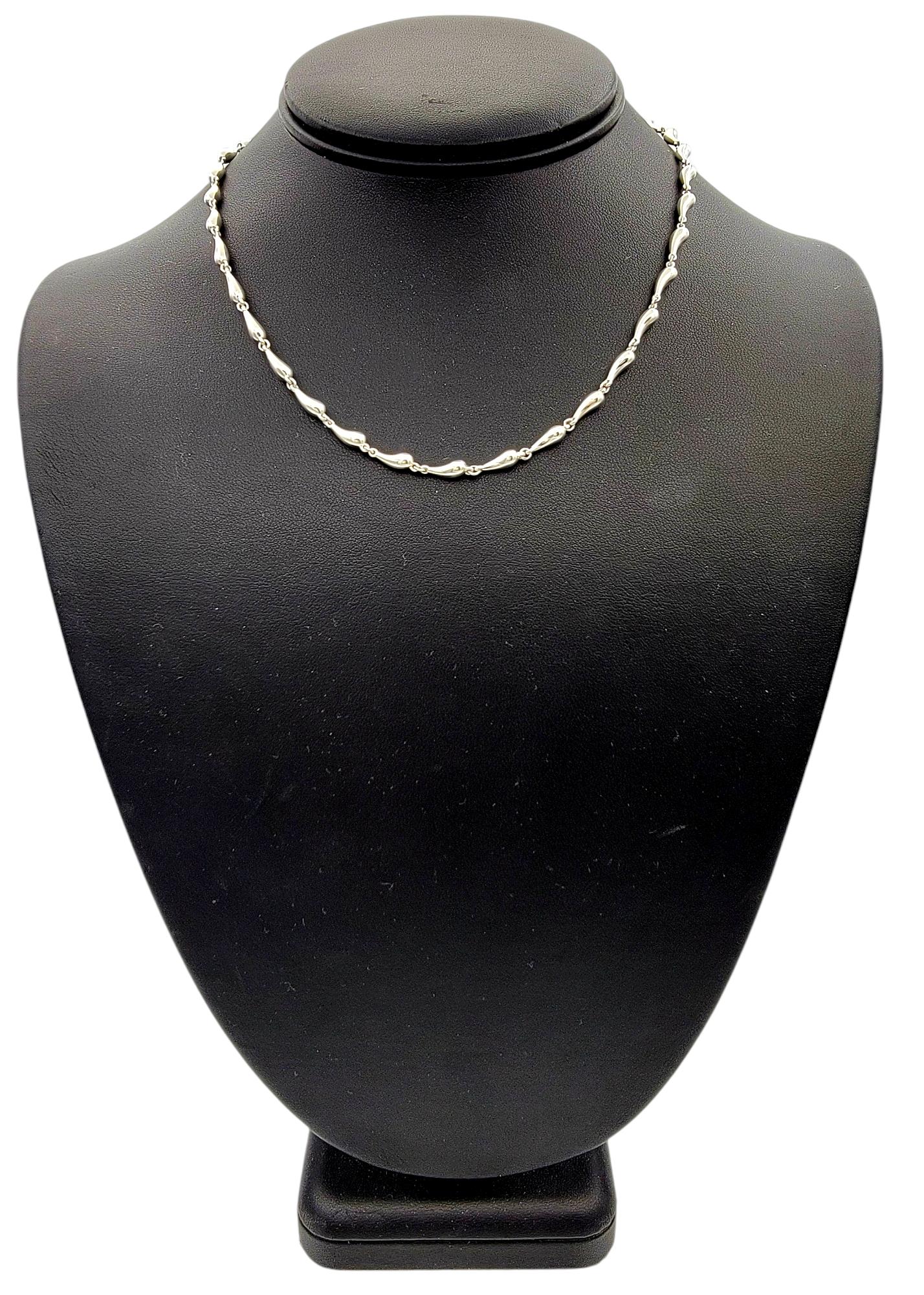 Tiffany & Co. Elsa Peretti Teardrop Link Necklace in Polished Sterling Silver 4