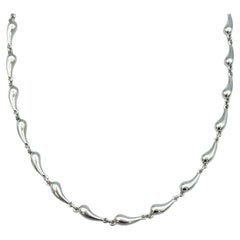 Tiffany & Co. Elsa Peretti Teardrop Link Necklace in Polished Sterling Silver