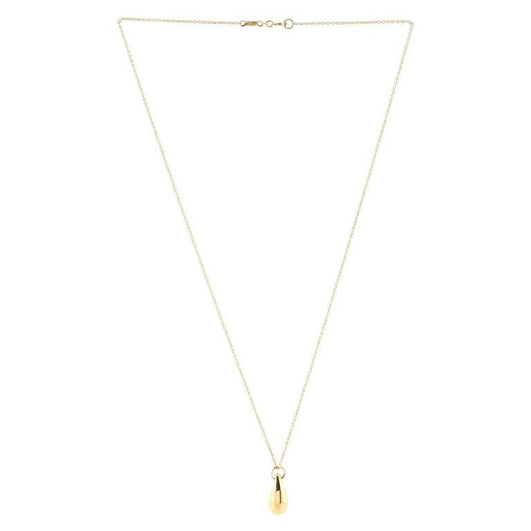 Tiffany and Co. Elsa Peretti Teardrop Necklace 18K Yellow Gold Large at ...
