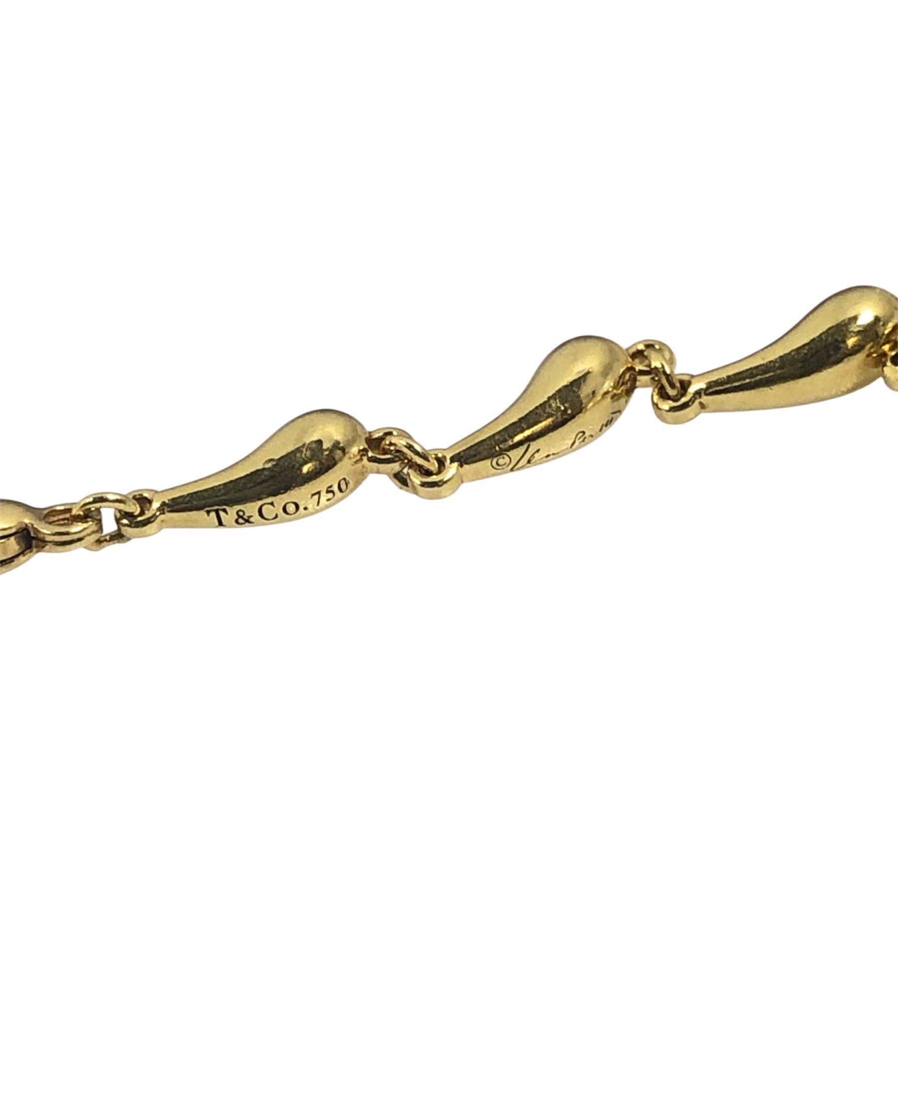 Tiffany & Co. Elsa Peretti - Collier en or jaune avec gouttes d'eau en forme d'opéra Unisexe en vente