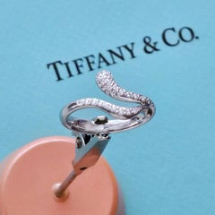 Tiffany & Co. Elsa Peretti Teardrop Pavé Diamant Platin Bypass Ring
