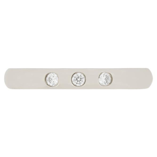 Tiffany & Co. Alianza de boda de tres diamantes Elsa Peretti