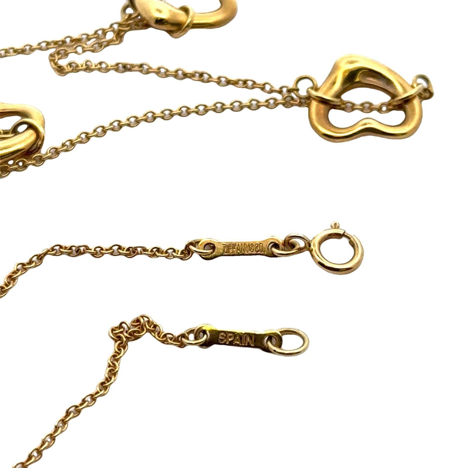 Women's Tiffany & Co. Elsa Peretti Three Open Heart 18K Yellow Gold Pendant Necklace