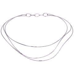 Tiffany & Co. Elsa Peretti Three-Row Wave Necklace in 18 Karat White Gold