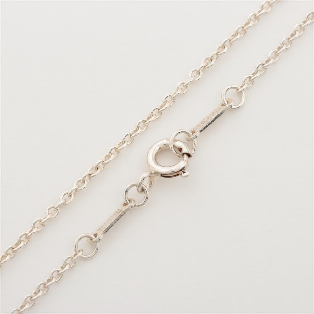 Women's Tiffany & Co. Elsa Peretti Triple Heart Station Necklace Silver For Sale