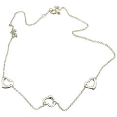 Tiffany & Co. Elsa Peretti Triple Open Heart Sterling Silver Necklace