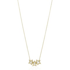 Tiffany & Co. Collier Elsa Peretti à triple étoile de diamants en or jaune