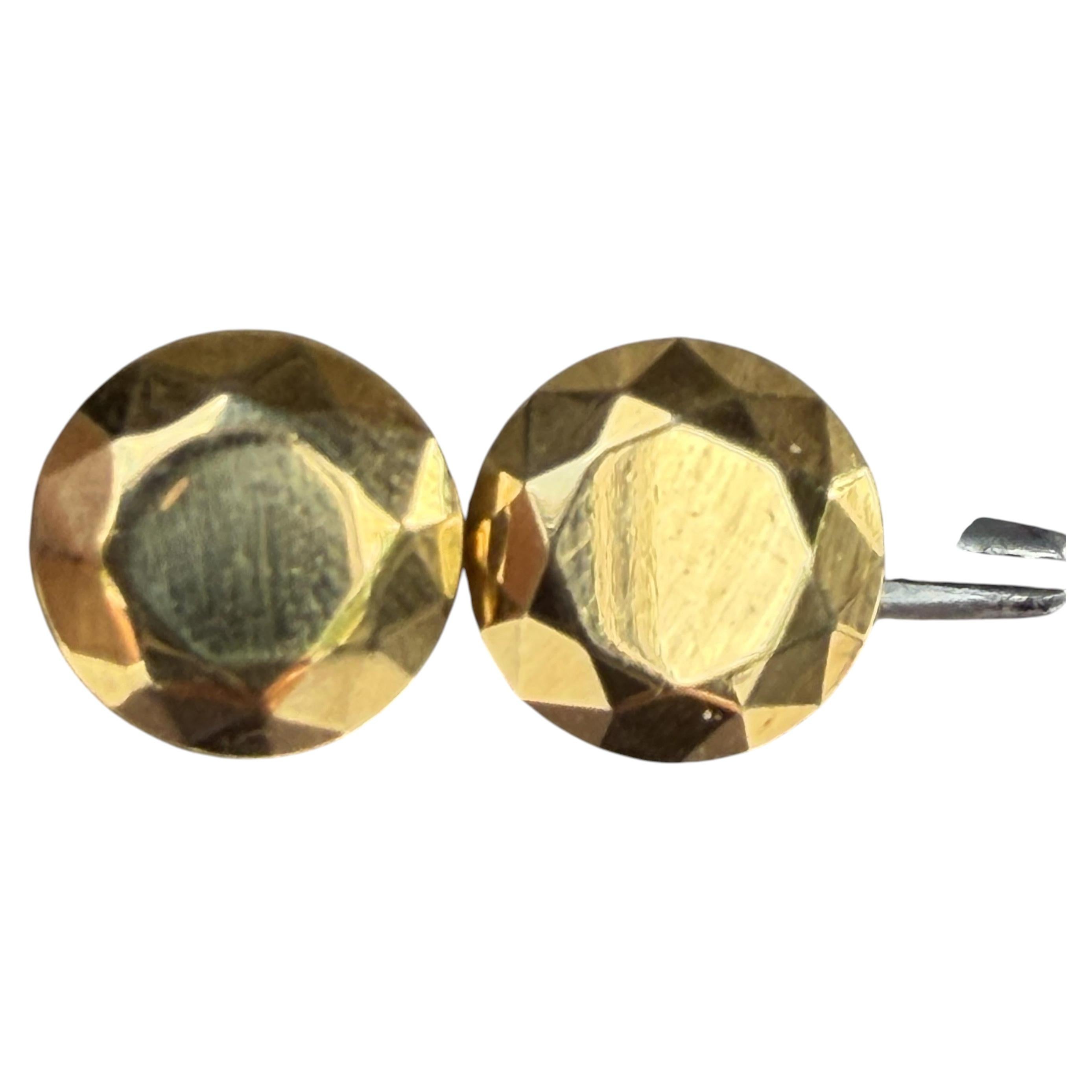 Tiffany & Co. Elsa Peretti Two Carat Faceted Stud Earrings 18k Yellow Gold 2.7g