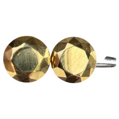 Tiffany & Co. Elsa Peretti Two Carat Faceted Stud Earrings 18k Yellow Gold 2.7g