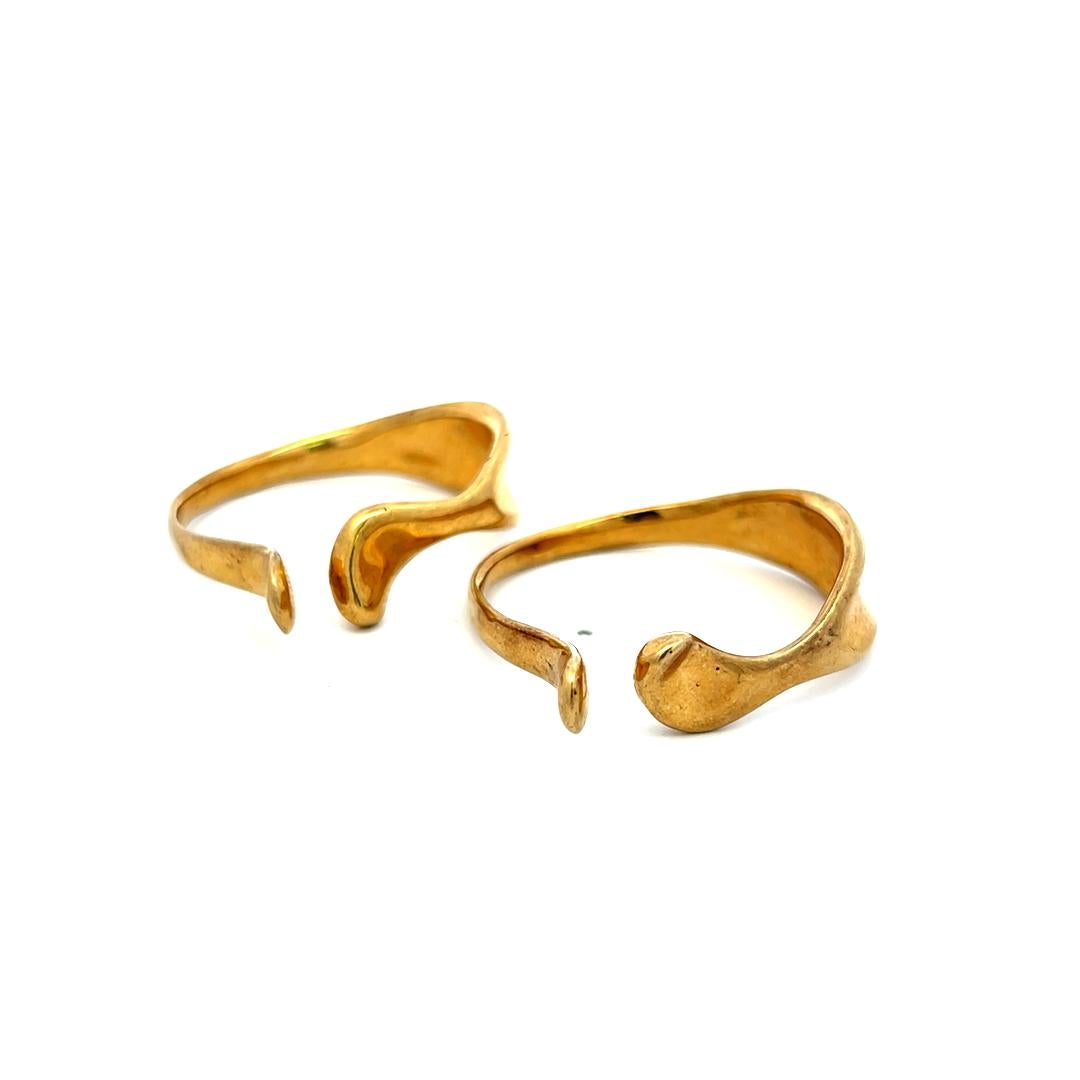 Tiffany & Co Elsa Peretti Vintage 18 Karat Yellow Gold Ear Cuff Earrings For Sale 7