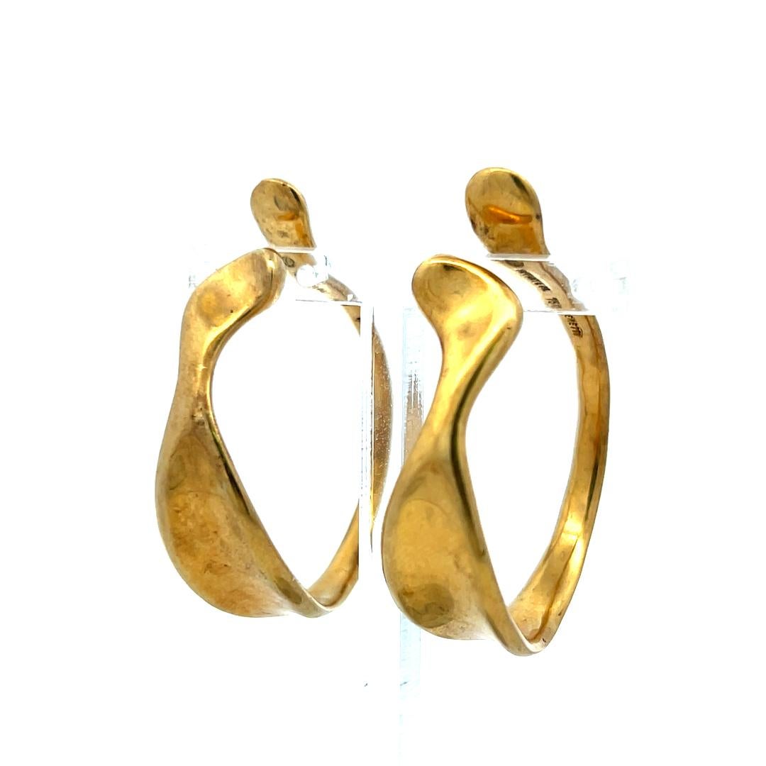 Tiffany & Co Elsa Peretti Vintage 18 Karat Yellow Gold Ear Cuff Earrings For Sale 2
